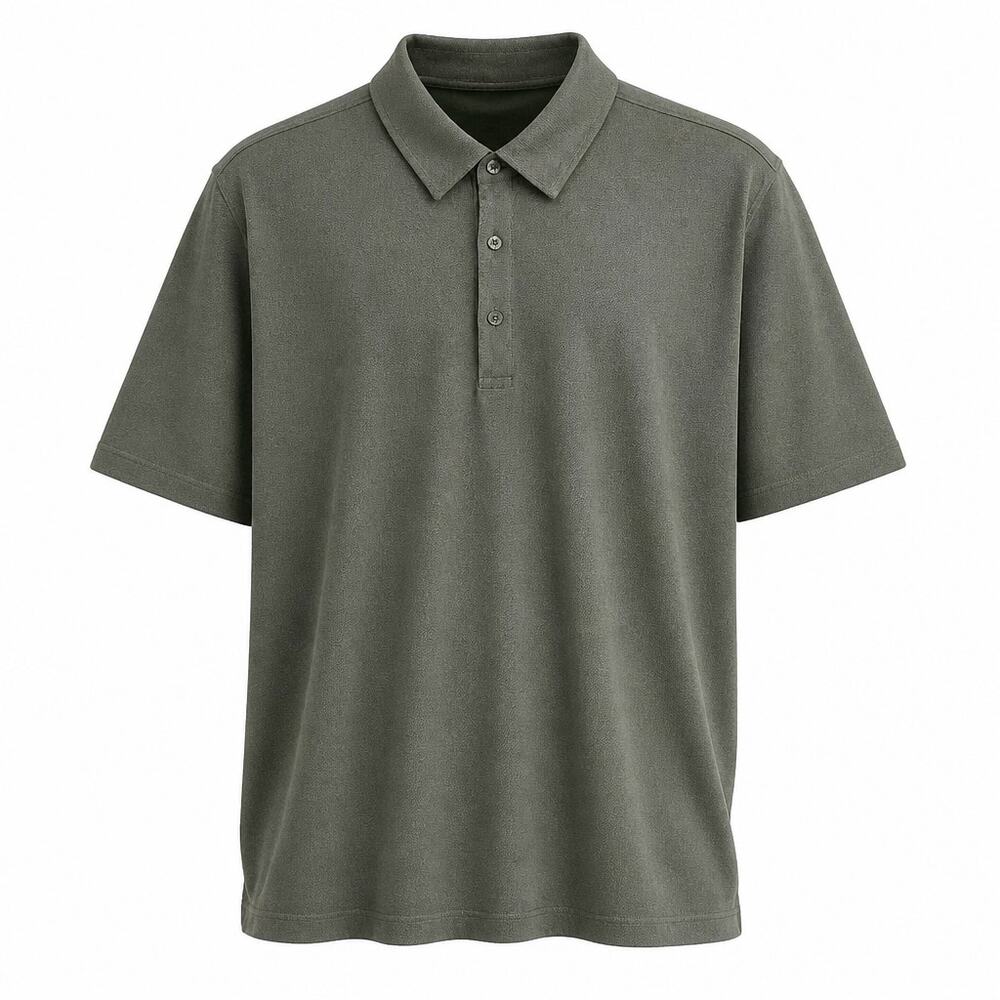Modern Ambition Men's Tech Polo Shirt XXL Olive Green Diamond Knit Textured